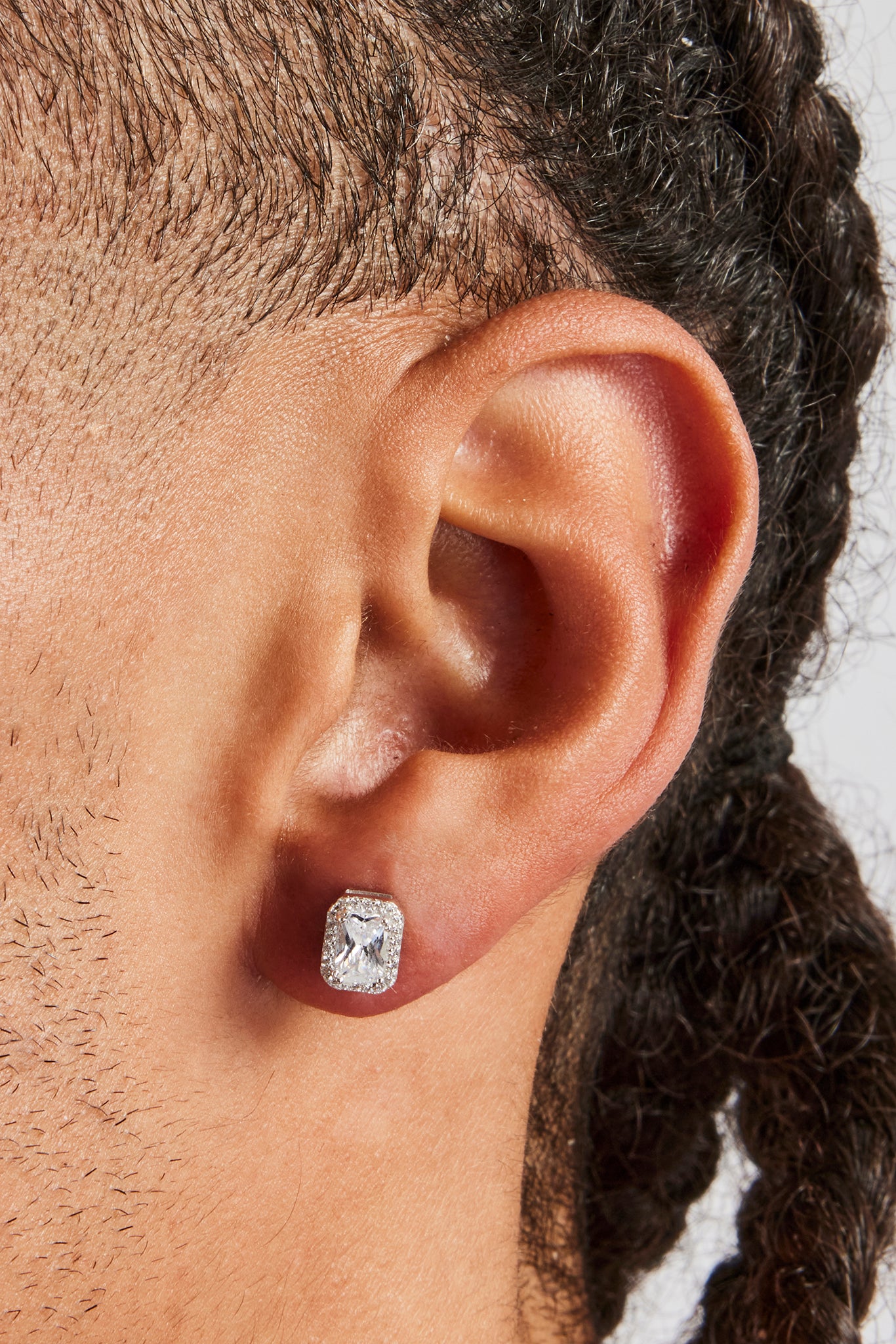 Iced Baguette Cluster Studs - 8mm